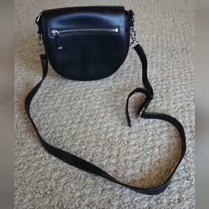 Rebecca Minkoff blabk Saddle Leather Crossbody Bag